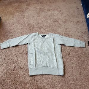 Ralph Lauren girls grey metallic crewneck